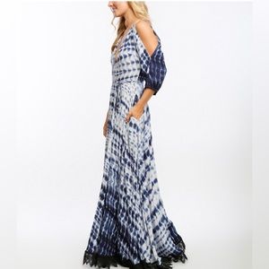 LINE & DOT NWT FRENCH BLUE TIE-DYE MAXI COVER UP